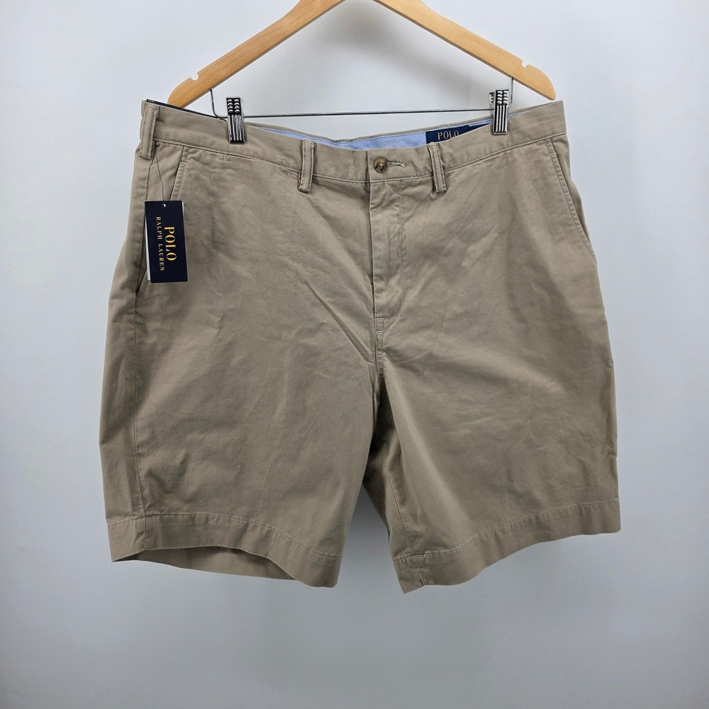 Polo Ralph Lauren Mens Stretch Classic Fit Chino Shorts Tan 38 NWT 9" Inseam